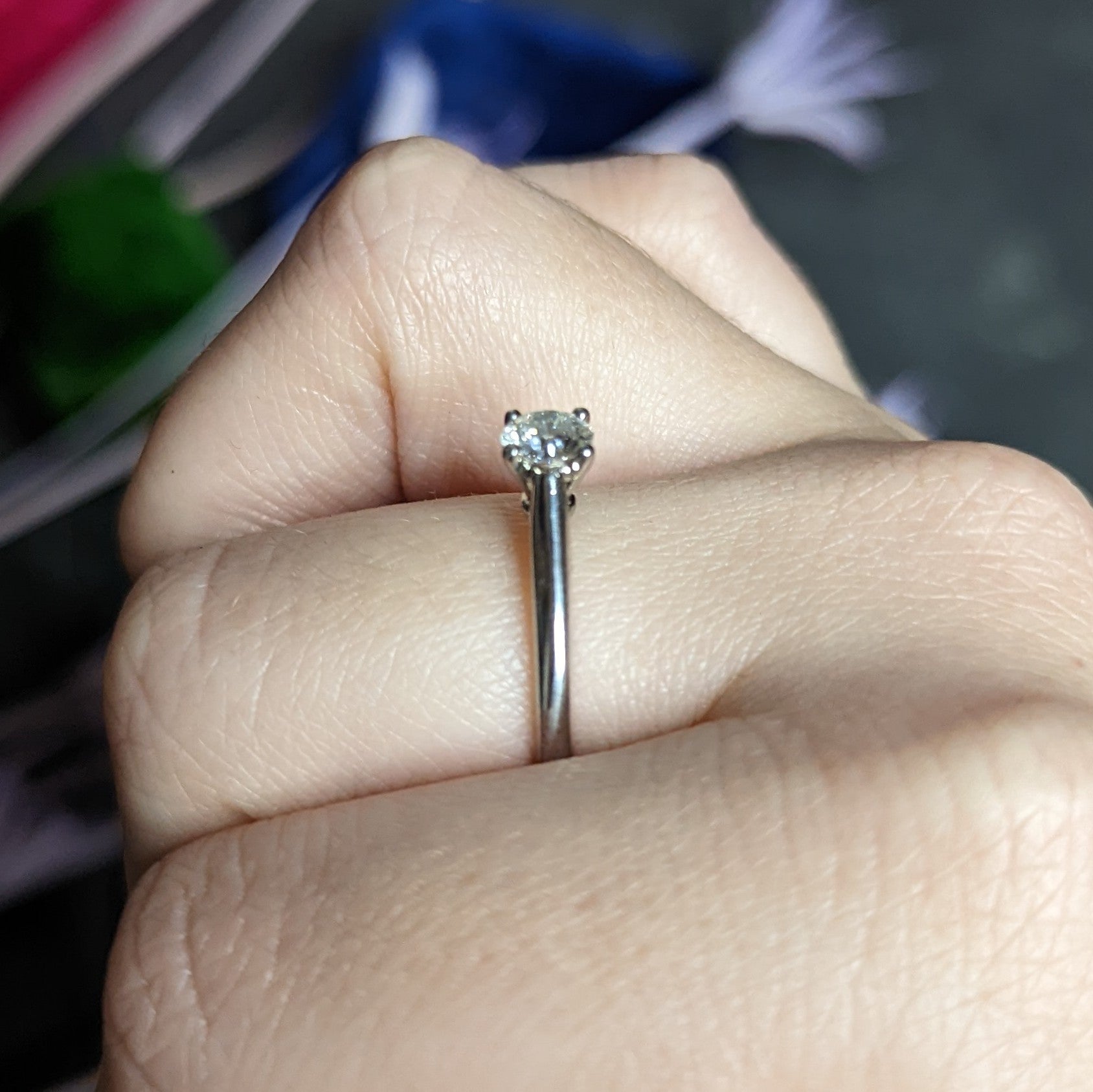 Cartier 0.53 CTW Diamond Platinum Engagement Ring GIA Wilson's Estate Jewelry