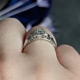 Art Deco 0.37 CTW Diamond 18 Karat White Gold Engagement Ring Wilson's Estate Jewelry