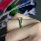 1940's Retro 1.29 CTW Diamond 14 Karat Two-Tone Engagement Ring GIA Wilson's Estate Jewelry
