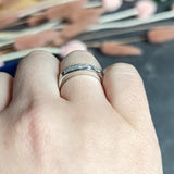 Sleek Modern 1.00 CTW Princess Diamond Platinum Stacking Band Ring Wilson's Estate Jewelry