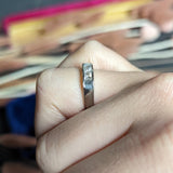 Sleek Modern 1.00 CTW Princess Diamond Platinum Stacking Band Ring Wilson's Estate Jewelry