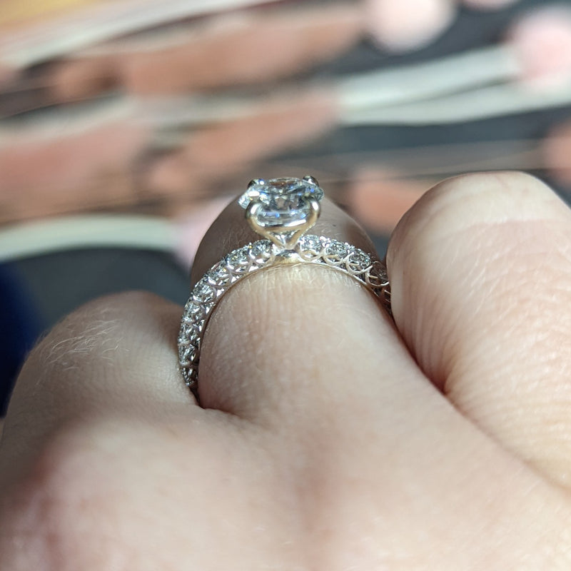 Contemporary 1.86 CTW Round Diamond 18 Karat White Gold Engagement Ring GIA Wilson's Estate Jewelry