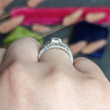 Art Deco 0.87 CTW Diamond Platinum Lotus Engagement Ring Wilson's Estate Jewelry