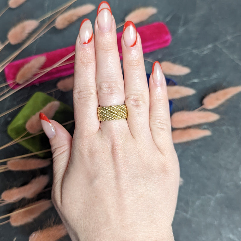 mesh ring gold