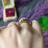 Bulgari Italy Diamond 18 Karat Rose Gold Flexible Snake Serpenti Vintage Band Ring Wilson's Estate Jewelry