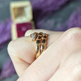 Bulgari Italy Diamond 18 Karat Rose Gold Flexible Snake Serpenti Vintage Band Ring Wilson's Estate Jewelry
