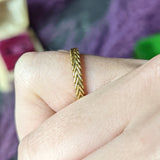 Van Cleef & Arpels Vintage French 18 Karat Yellow Gold Wheat Band Ring Wilson's Estate Jewelry