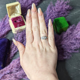 Vintage 1.76 CTW Oval Cut Diamond Platinum Stepped Engagement Ring GIA Wilson's Estate Jewelry