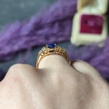 French Alexandre Reza 2.68 CTW No Heat Burma Sapphire Diamond 18 Karat Yellow Gold Ring AGL Wilson's Estate Jewelry