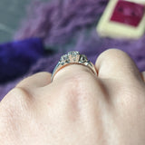 1930's Art Deco 0.44 CTW Diamond Platinum Three Stone Engagement Ring Wilson's Estate Jewelry