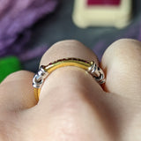 1990's Ruby 18 Karat Two-Tone Gold Channel Band Vintage Ring Wilson's Estate Jewelry