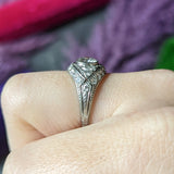 Marcus and Co. Art Deco 1.95 CTW Diamond Platinum Bombè Band Engagement Ring Wilson's Estate Jewelry