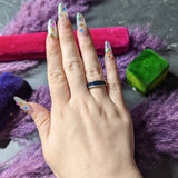 1990's Vintage 1.65 CTW Sapphire 18 Karat White Gold Unisex Channel Band Ring Wilson's Estate Jewelry