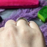 1990's Vintage 1.65 CTW Sapphire 18 Karat White Gold Unisex Channel Band Ring Wilson's Estate Jewelry
