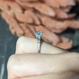 1950's Mid-Century 1.25 CTW Diamond Platinum Vintage Engagement Ring GIA Wilson's Estate Jewelry