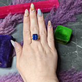 Vintage 9.10 CTW Tanzanite Diamond 18 Karat Yellow Gold Gemstone Ring Wilson's Estate Jewelry