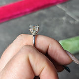 Mid-Century 2.02 CTW Emerald Cut Diamond Platinum Cathedral Vintage Engagement Ring GIA Wilson's Estate Jewelry