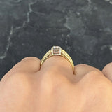 1.50 CTW Old European Cut Diamond 18 Karat Two-Tone Gold Unisex Channel Engagement Ring Wilson's Estate Jewelry