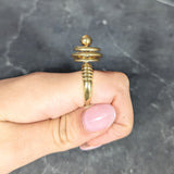 Modernist 1960's 18 Karat Yellow Gold Kinetic Spinning Vintage Fidget Statement Ring Wilson's Estate Jewelry