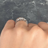 Art Deco 1.34 CTW Old European Cut Diamond Platinum Octagonal Three Stone Alternative Ring Wilson's Estate Jewelry
