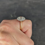 Leon Mege 2.30 CTW Oval Cut Diamond Platinum 18 Karat Yellow Gold Milgrain Halo Engagement Ring Wilson's Estate Jewelry
