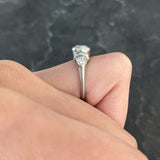 Mid-Century 1.39 CTW Old European Cut Diamond Platinum Bezel Vintage Engagement Ring Wilson's Estate Jewelry