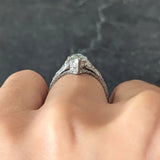 Art Deco 1.98 CTW Marquise Cut Diamond Ruby Platinum Wheat Engagement Ring Wilson's Estate Jewelry