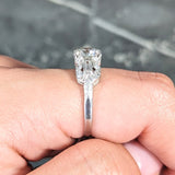 Art Deco 1.88 CTW Old European Cut Diamond Platinum Wheat Square Form Engagement Ring Wilson's Estate Jewelry