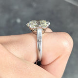 Mid-Century Substantial 7.70 CTW Old Mine Cut Diamond Solitaire Platinum Heart Vintage Engagement Ring GIA Wilson's Estate Jewelry