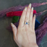 Retro 3.05 CTW No Heat Sapphire Diamond 18 Karat White Gold Gypsy Unisex Ring GIA