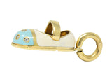 Aaron Basha Diamond 18 Karat Gold Enamel Strap Shoe Charm Wilson's Estate Jewelry