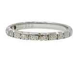 Abel Bros. & Co. Art Deco Diamond 18 Karat White Gold Stackable Band Ring - Wilson's Estate Jewelry