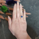 Vintage 4.22 CTW No Heat Natural Sapphire Diamond 18 Karat Gold Ring AGL