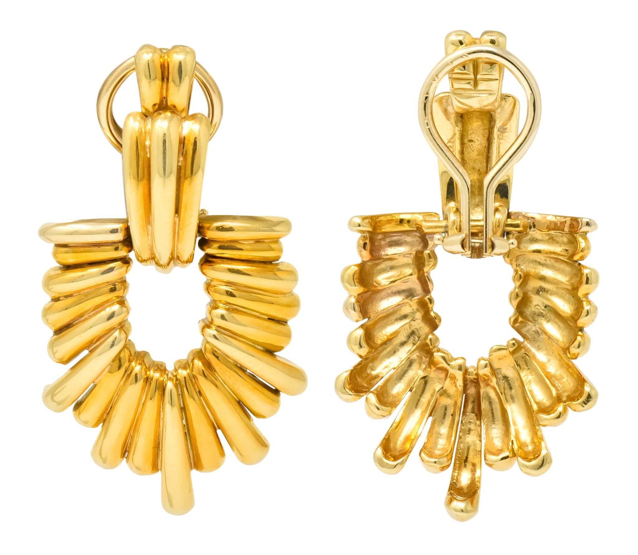 Aldo Cipullo Cartier Vintage 18 Karat Gold Door Knocker Ear-Clip Earring 1970's - Wilson's Estate Jewelry