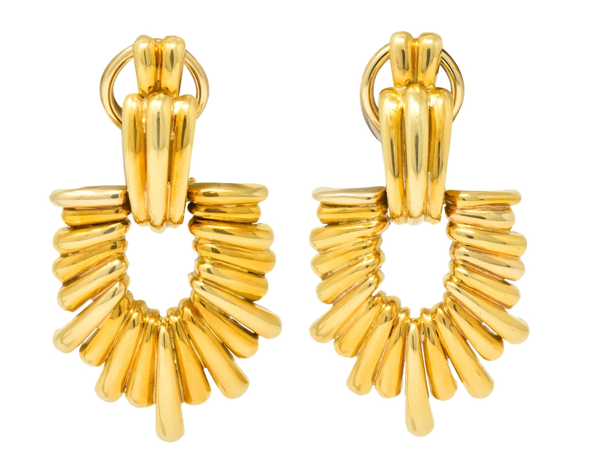 Aldo Cipullo Cartier Vintage 18 Karat Gold Door Knocker Ear-Clip Earring 1970's - Wilson's Estate Jewelry