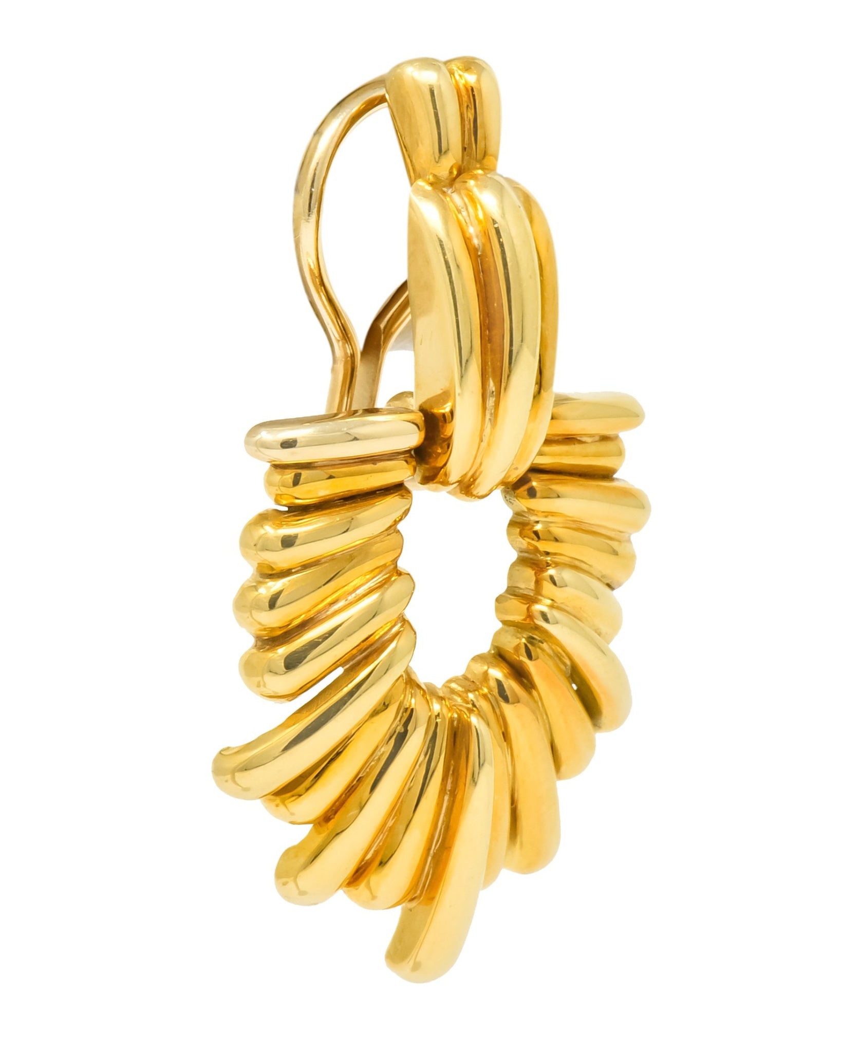 Aldo Cipullo Cartier Vintage 18 Karat Gold Door Knocker Ear-Clip Earring 1970's - Wilson's Estate Jewelry