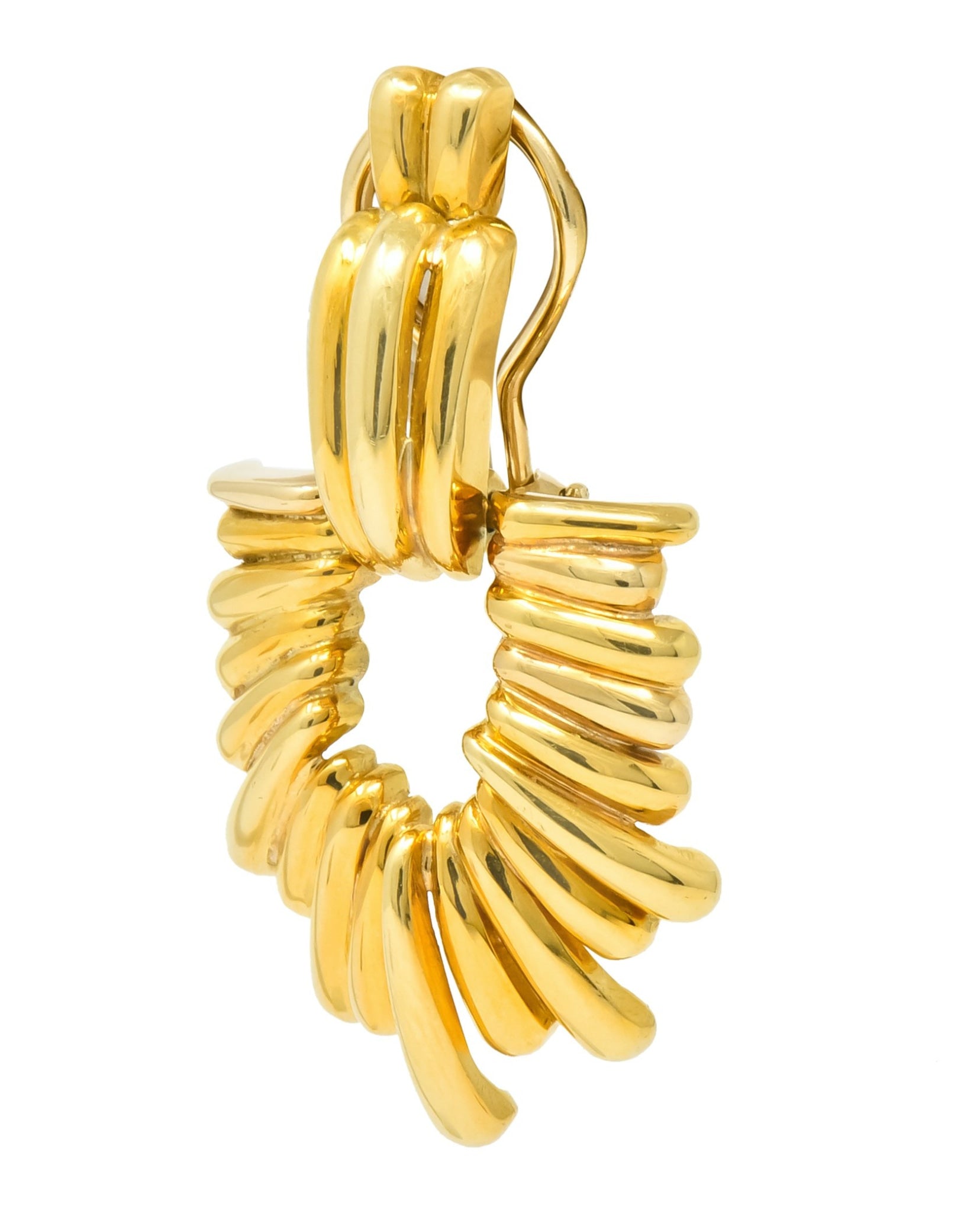 Aldo Cipullo Cartier Vintage 18 Karat Gold Door Knocker Ear-Clip Earring 1970's - Wilson's Estate Jewelry
