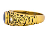 Alex Sepkus 1.58 CTW Sapphire Diamond 18 Karat Gold Dragon Ring - Wilson's Estate Jewelry