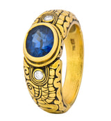 Alex Sepkus 1.58 CTW Sapphire Diamond 18 Karat Gold Dragon Ring - Wilson's Estate Jewelry
