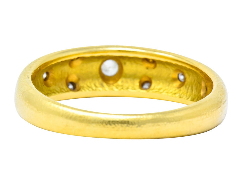 Alex Sepkus Diamond 18 Karat Yellow Gold Band Stackable Ring - Wilson's Estate Jewelry