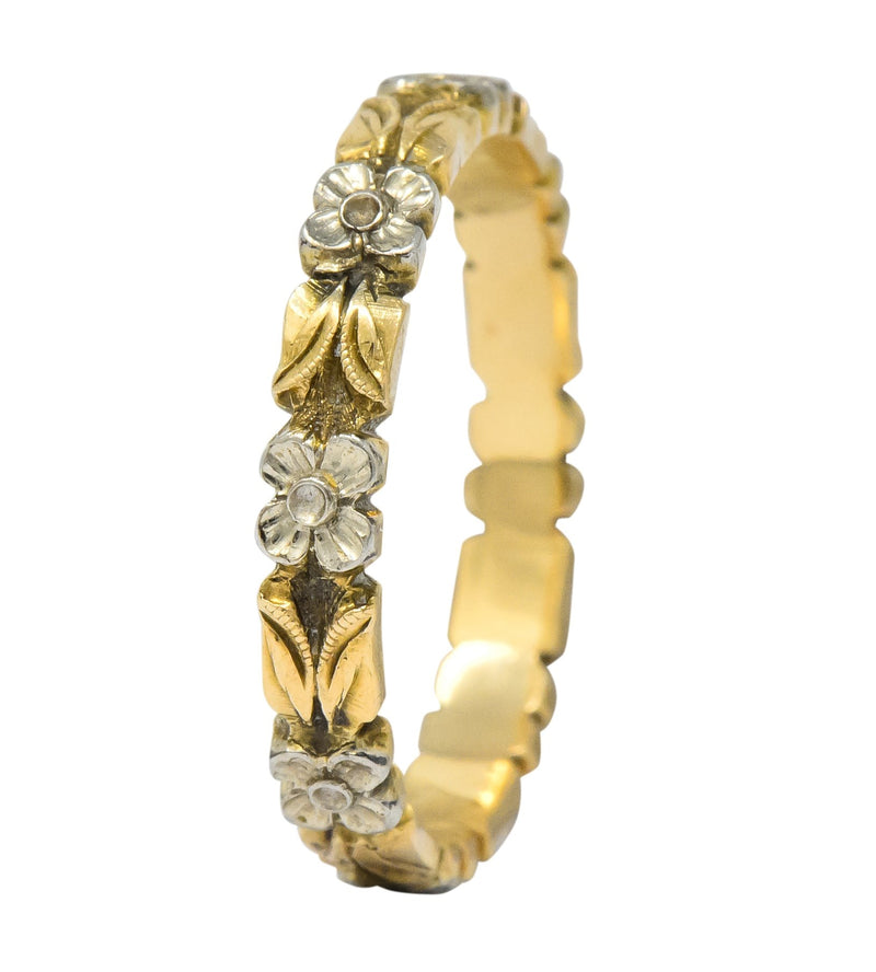 Alfred Humbert & Son 14 Karat Two-Tone Gold Band Stackable Ring - Wilson's Estate Jewelry