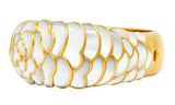 Angela Cummings Mother of Pearl 18 Karat Gold Floral Bangle Bracelet - Wilson's Estate Jewelry