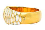 Angela Cummings Mother of Pearl 18 Karat Gold Floral Bangle Bracelet - Wilson's Estate Jewelry