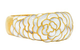 Angela Cummings Mother of Pearl 18 Karat Gold Floral Bangle Bracelet - Wilson's Estate Jewelry