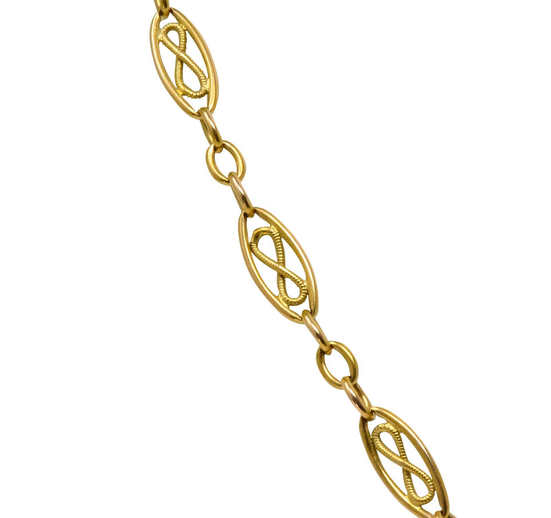 Antique Victorian 18 Karat Gold 67 Inch Watch Chain Necklace - Wilson's Estate Jewelry