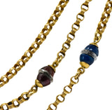 Antique Victorian Multi-Gem Rock Crystal 14 Karat Gold Station Necklace - Wilson's Estate Jewelry