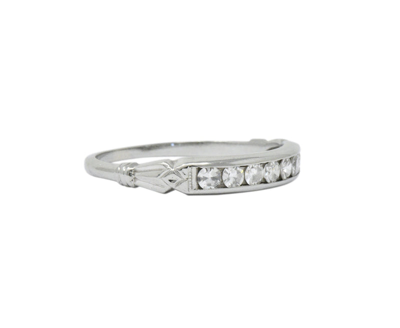 Art Deco 0.25 CTW Diamond 18 Karat White Gold Ring Wilson's Estate Jewelry