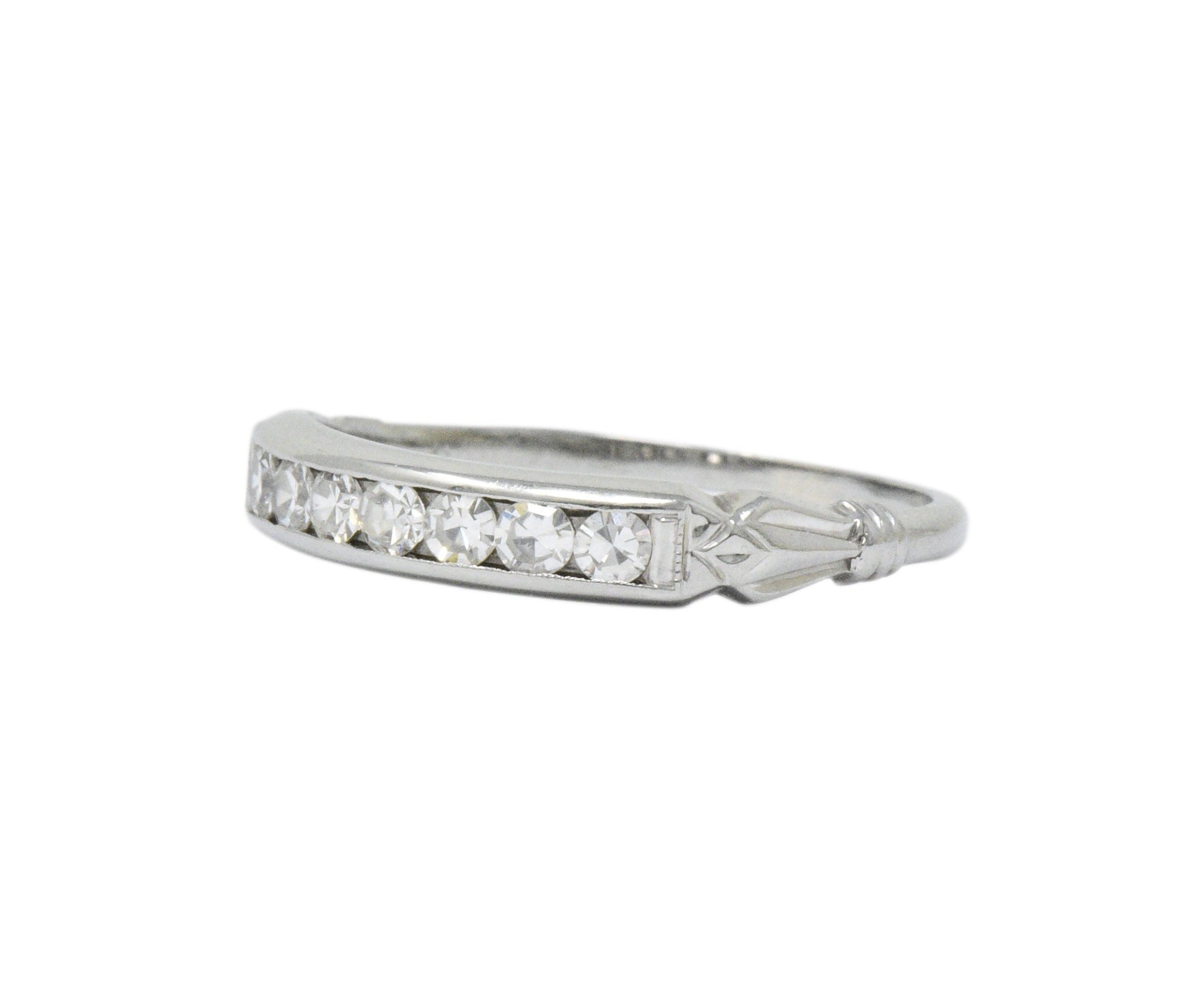 Art Deco 0.25 CTW Diamond 18 Karat White Gold Ring Wilson's Estate Jewelry