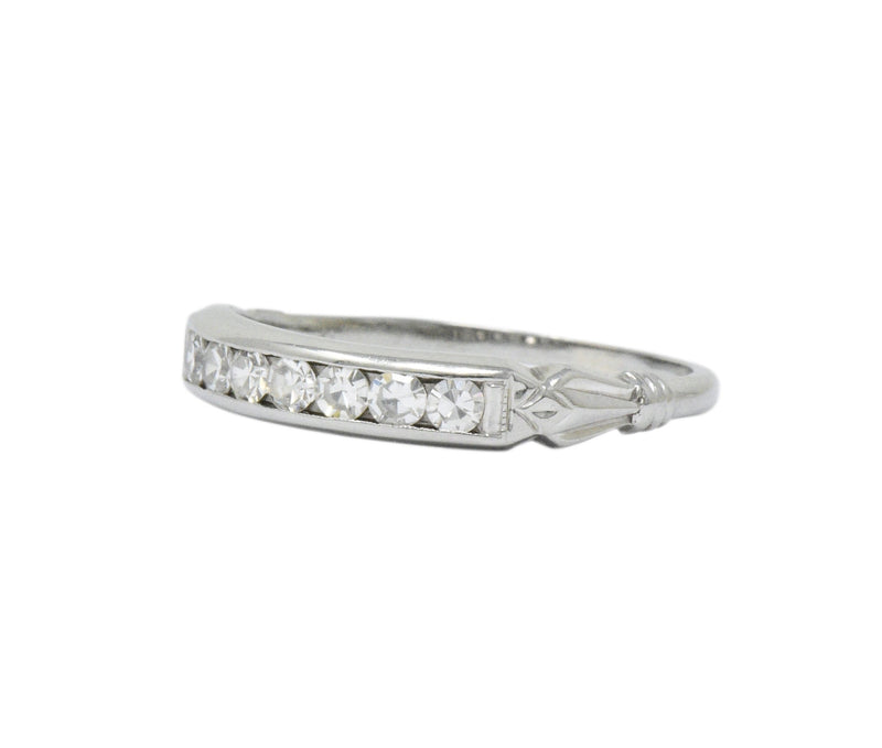 Art Deco 0.25 CTW Diamond 18 Karat White Gold Ring Wilson's Estate Jewelry