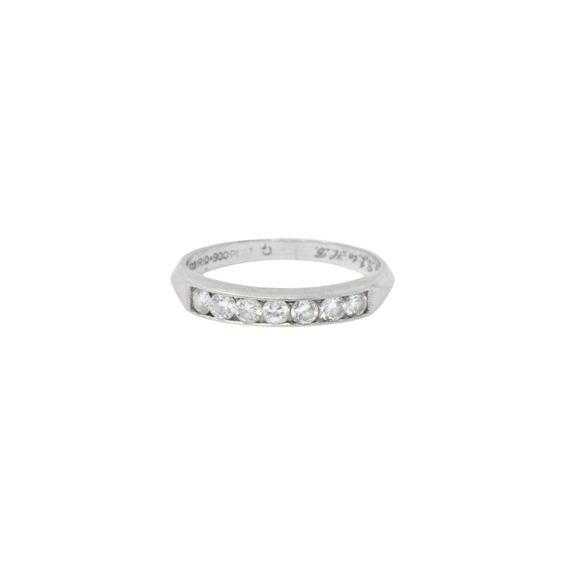 Art Deco 0.35 CTW Diamond Platinum Channel Anniversary Band Ring Wilson's Estate Jewelry